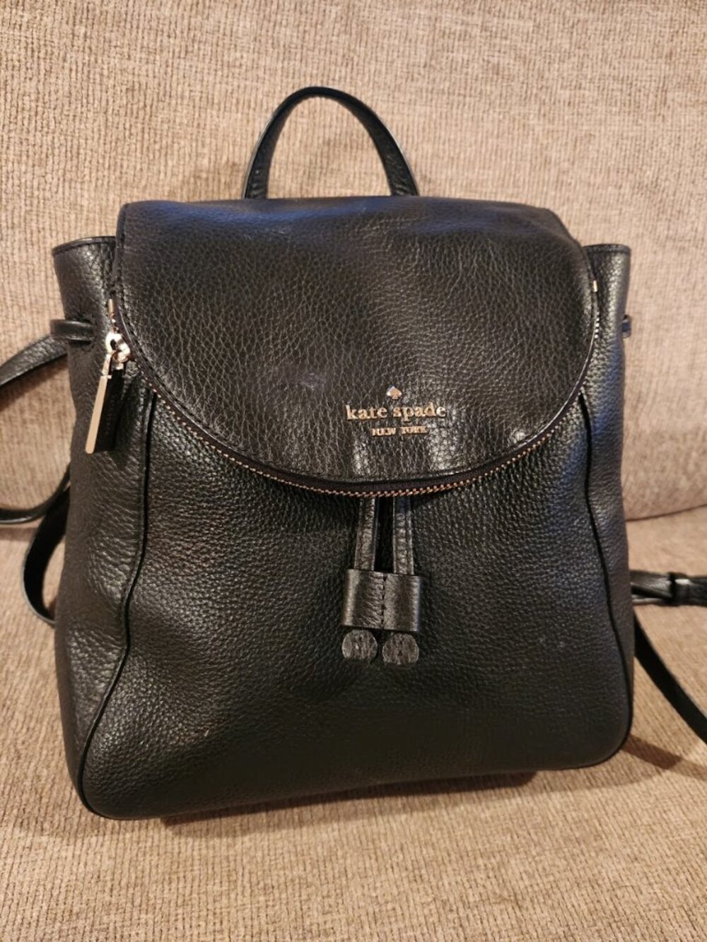 Kate Spade New York Black Leather Backpack